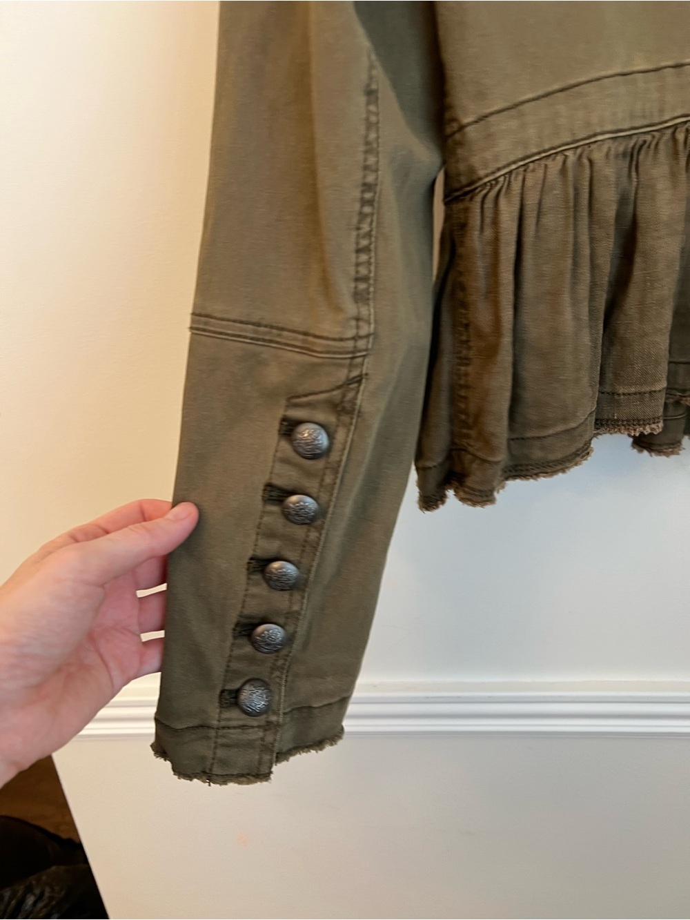 Free People Military Green peplum jacket Corset Jacket - Picture 2 of 11